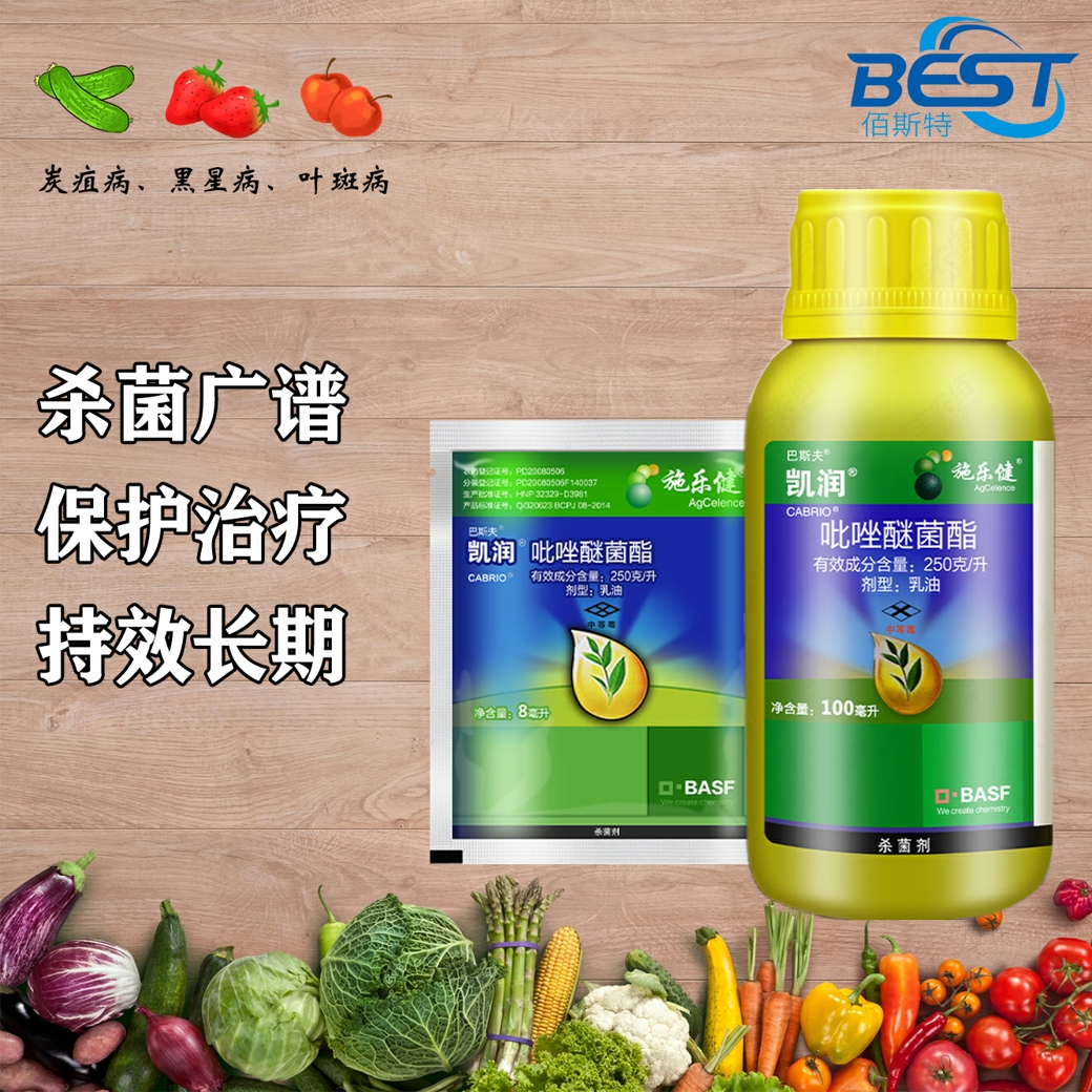 巴斯夫凯润吡唑醚菌酯葡萄花生月季霜霉病黑斑病炭疽病叶枯杀菌剂100